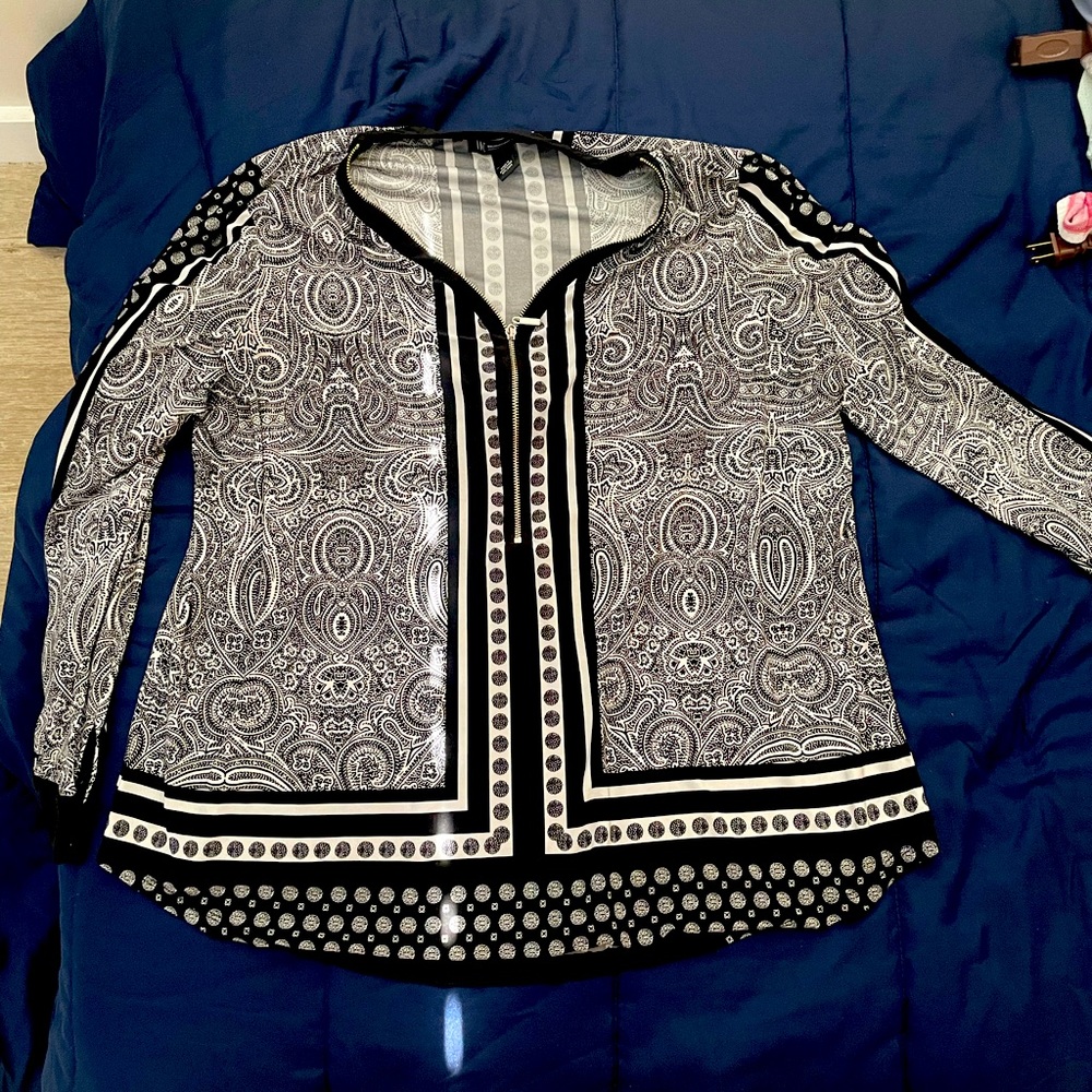 Black and White Blouse